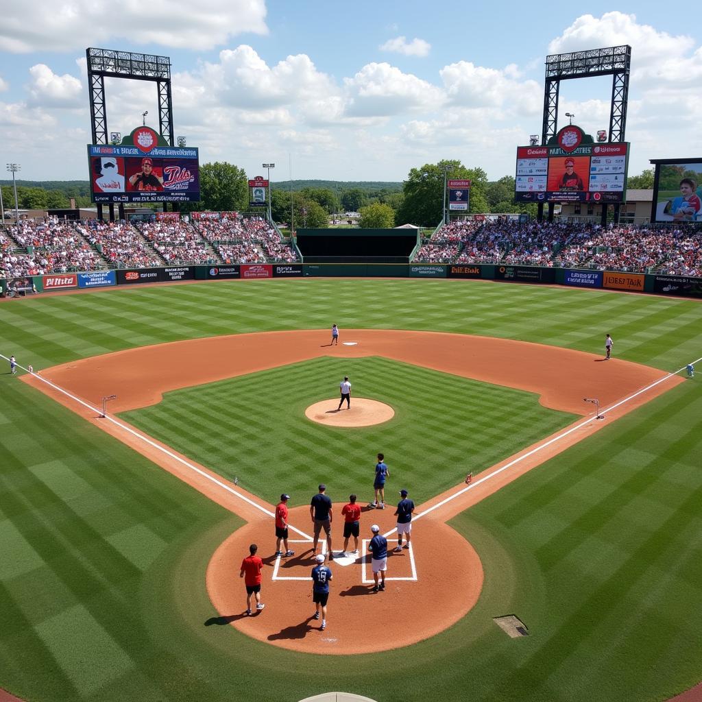 Midwest Minor League Baseball Game in Action