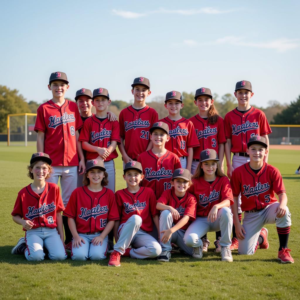 Midwest Youth Baseball Team Posing for a Photo