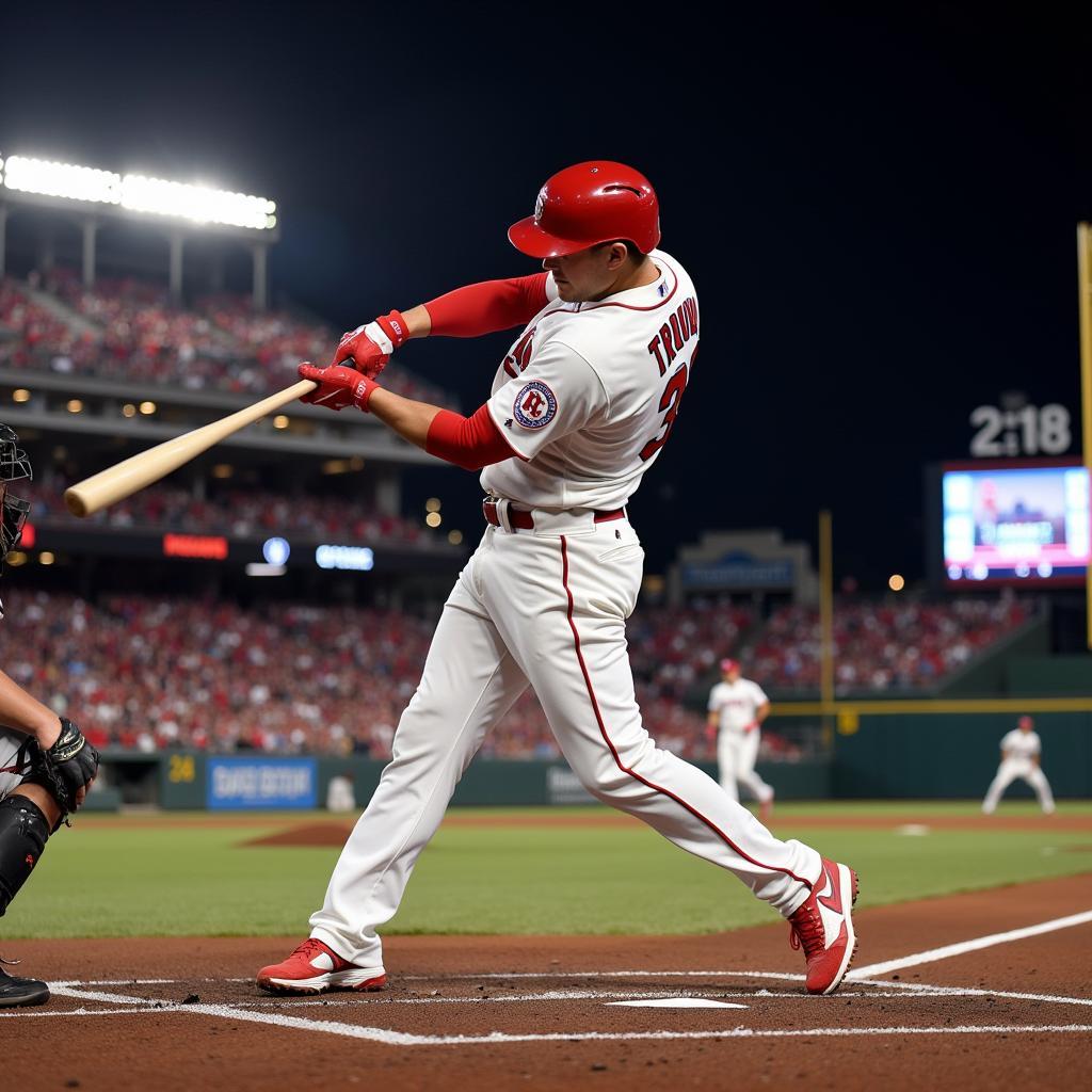 Mike Trout hitting a home run for the Angels