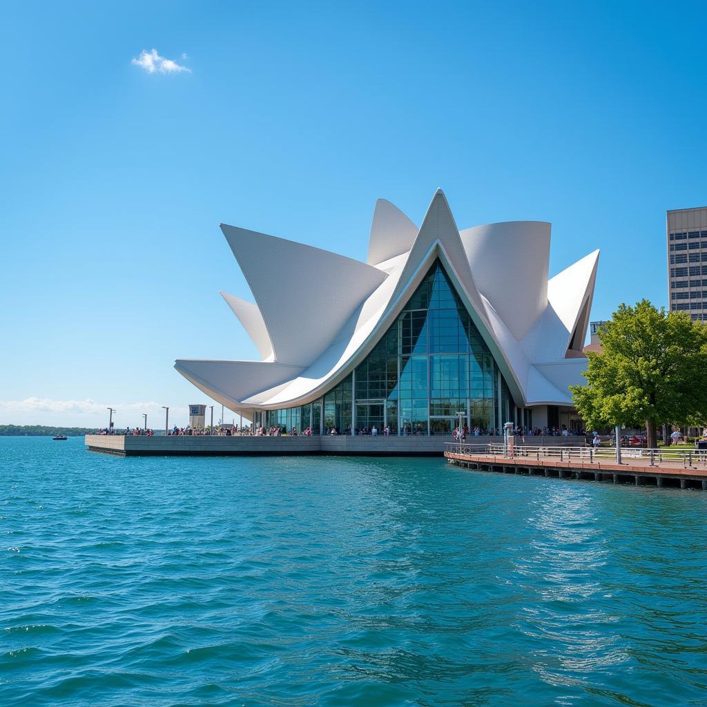 Milwaukee Art Museum with Lake Michigan in the background