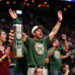 Milwaukee Bucks Fan with Water Bottle