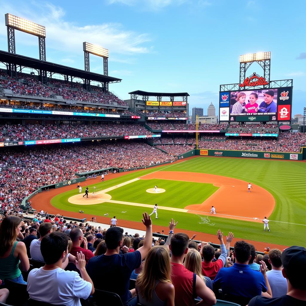 Minor League Baseball Stadium Packed with Fans