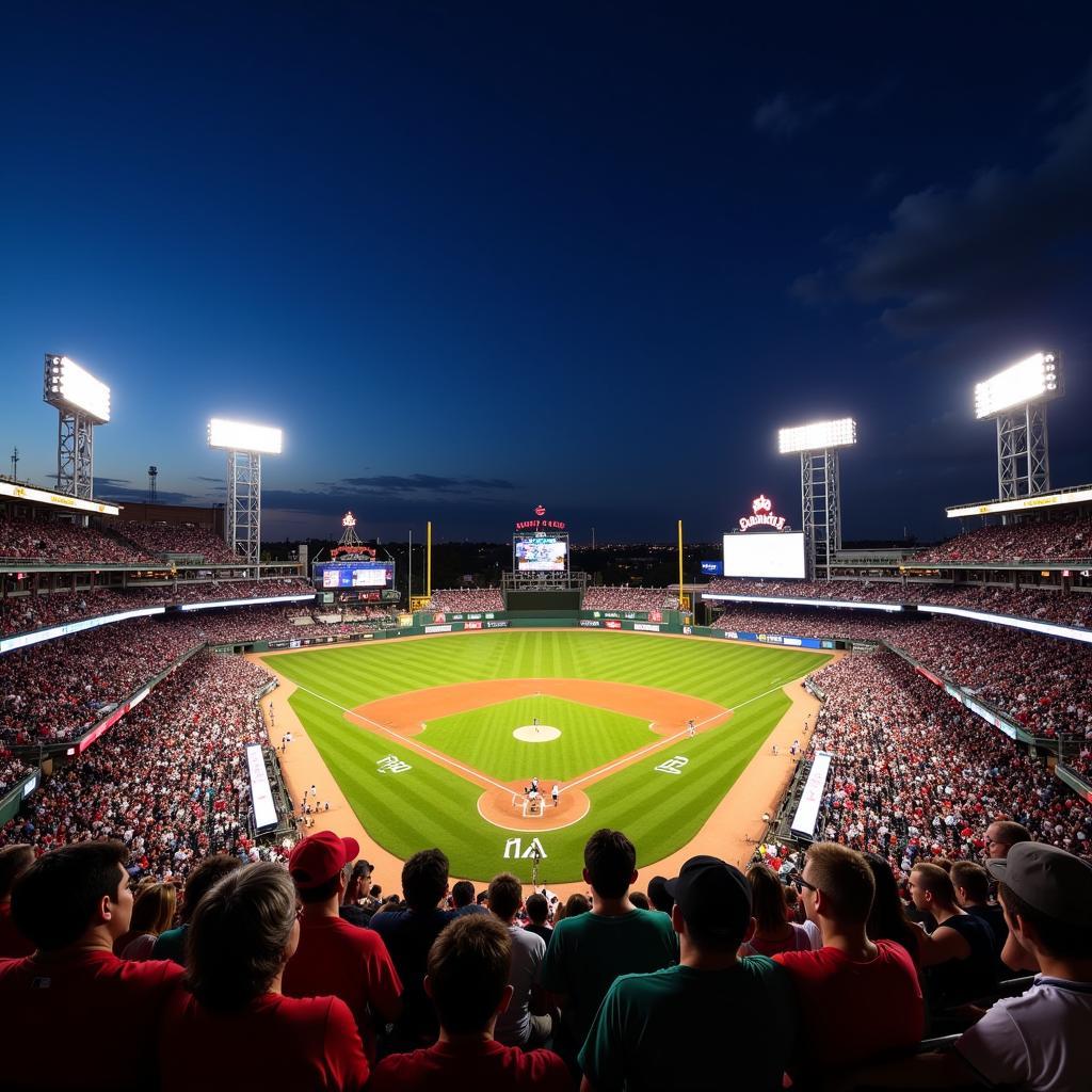 Minor League Baseball Stadium Packed with Fans