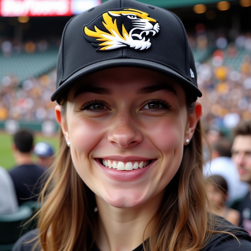 Mizzou Baseball Cap Worn by a Fan