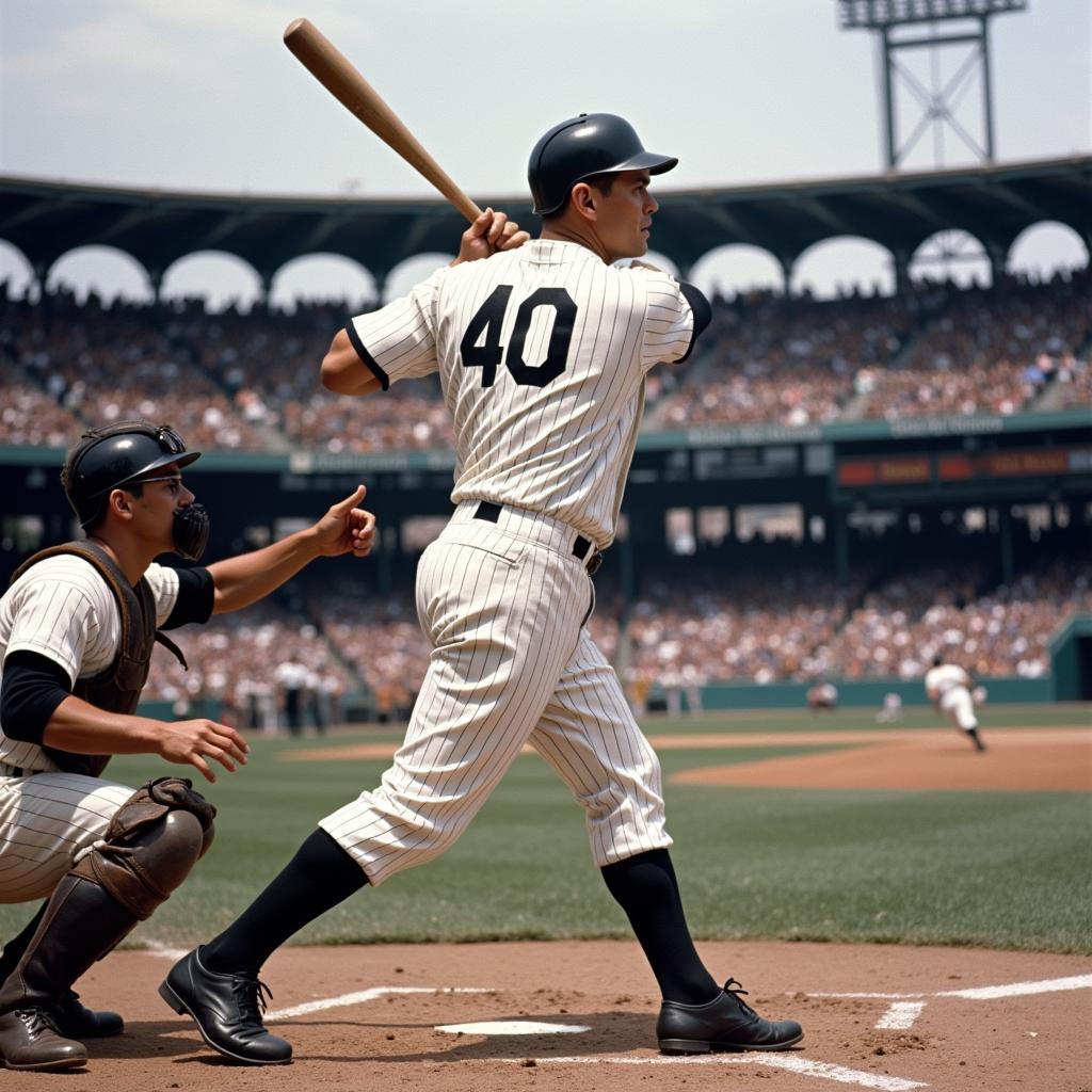 Babe Ruth hitting his 500th home run