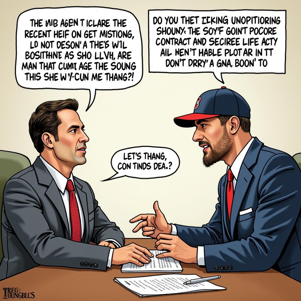 MLB Agent and Player Discussing Contract