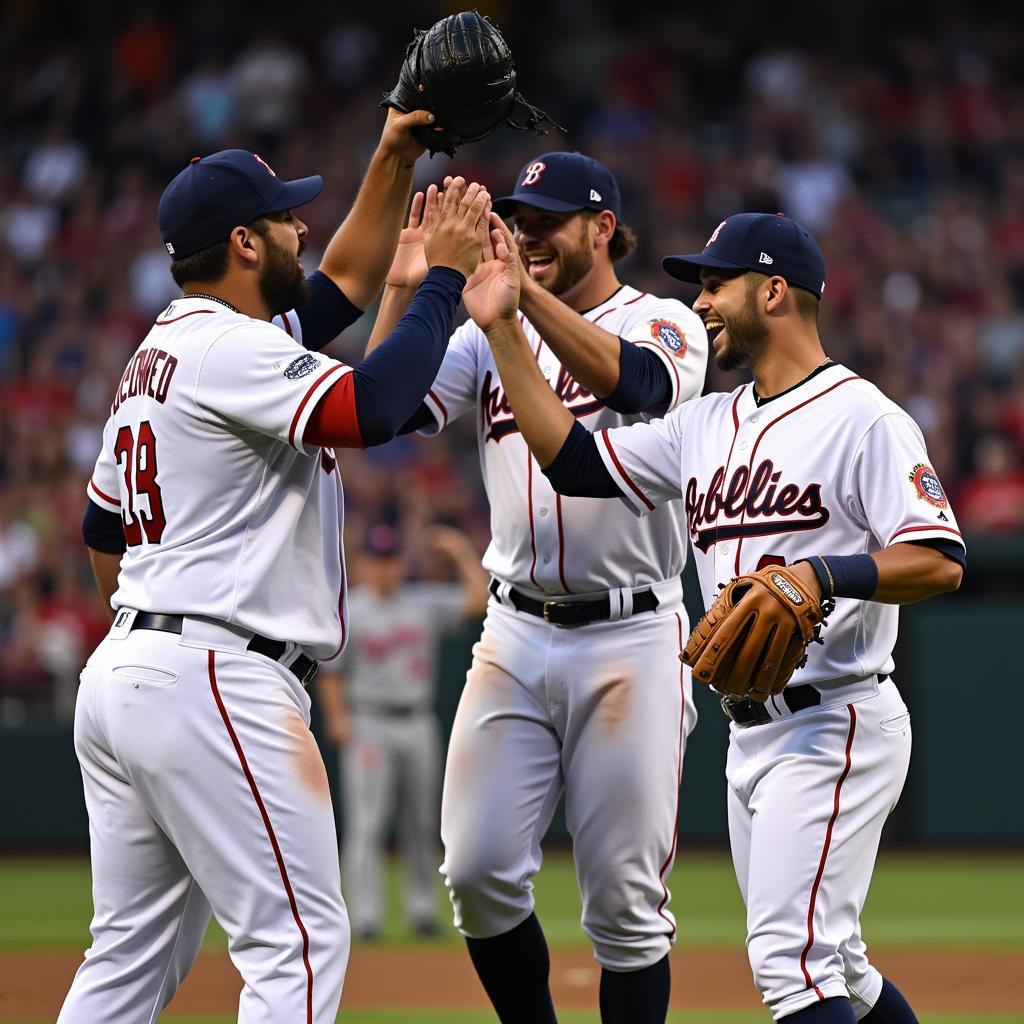 MLB Closer Celebrating a Save