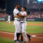 MLB Father and Son Celebrating a Win