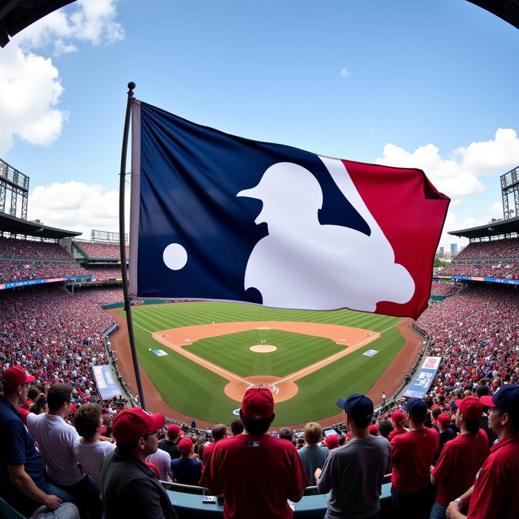 MLB Flag Waving at Stadium