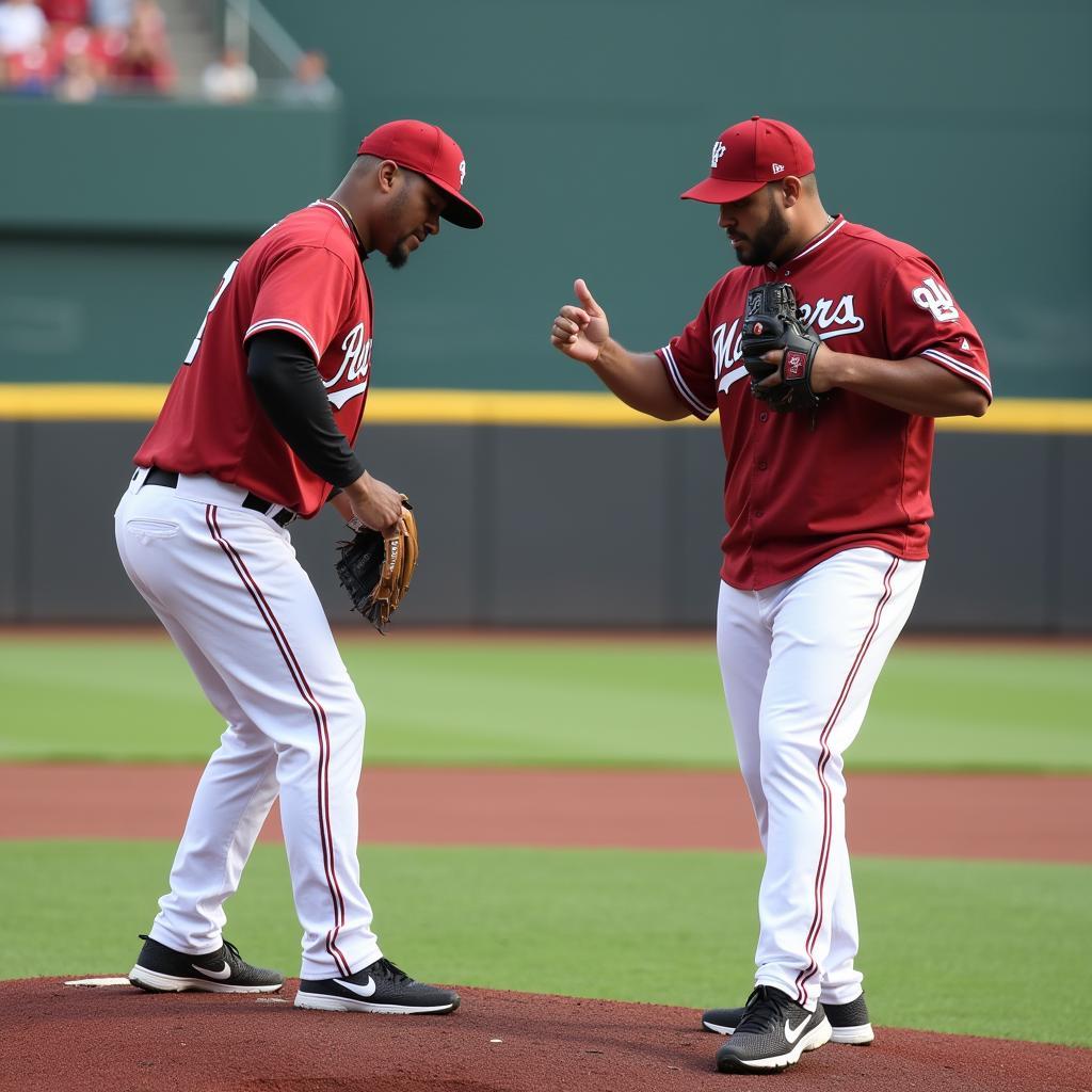 MLB Pitching Coach and Player