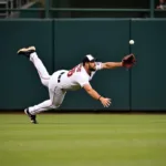 MLB Player Making a Diving Catch