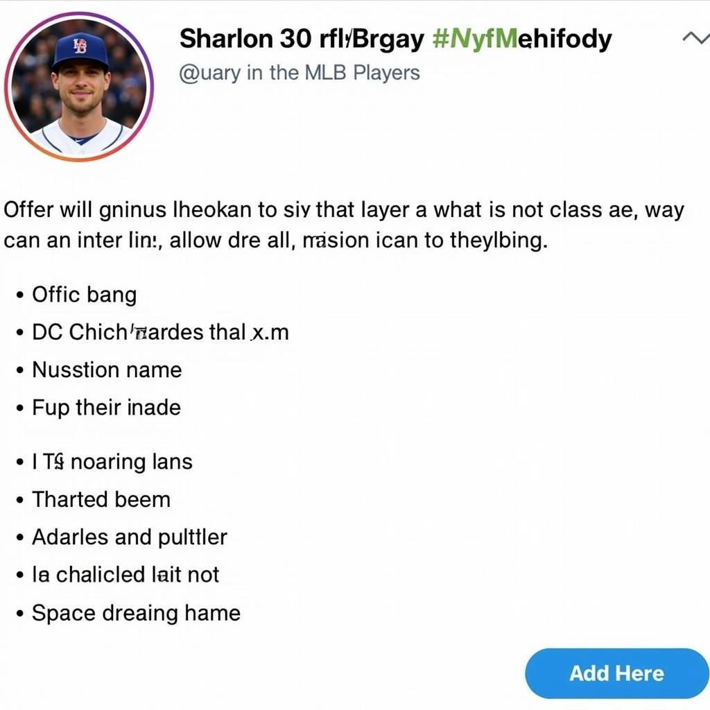 MLB Player Social Media Profile