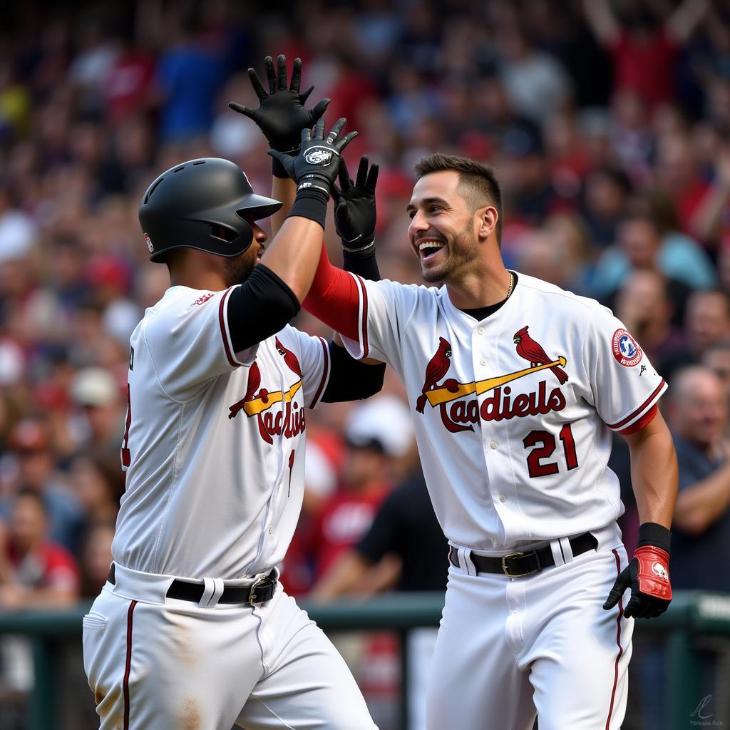 MLB Players Celebrating a Home Run