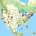 Map of MLB Stadium Locations