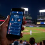 MLB Starting Lineups on Mobile App