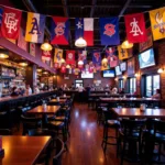 MLB Team Flags Displayed in a Louisiana Sports Bar