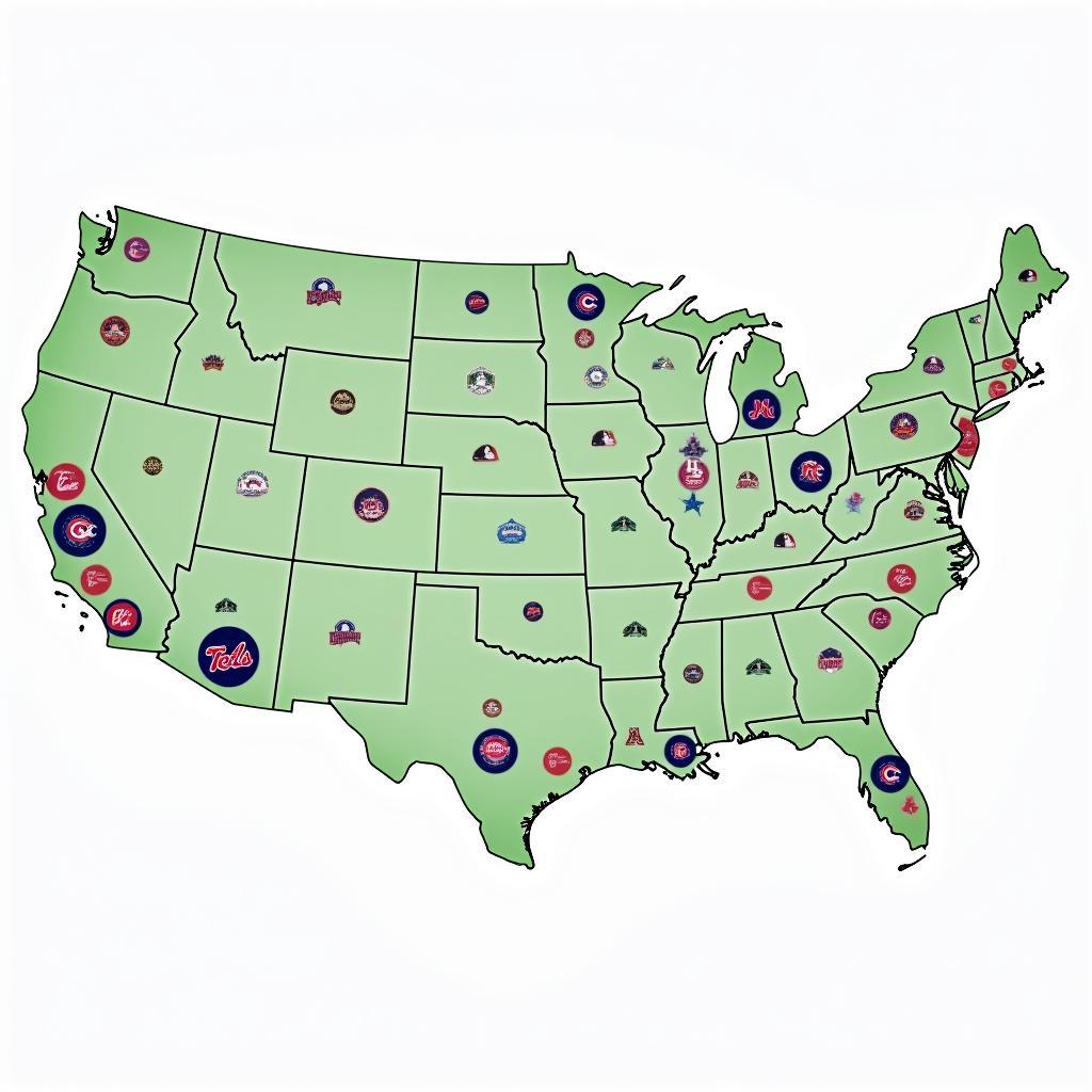 Map of MLB Teams by Location