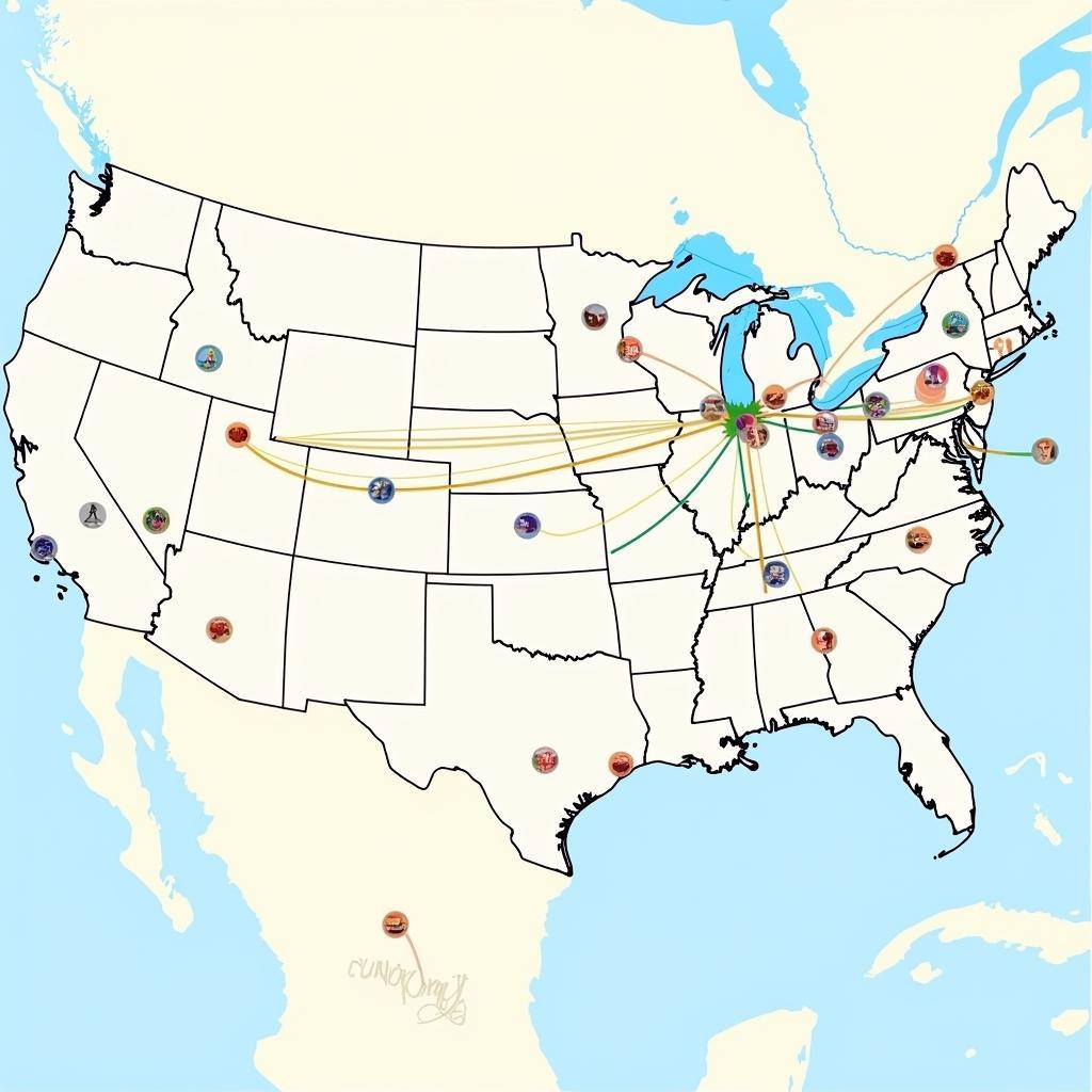 MLB Team Map Distribution across the United States