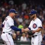 MLB Teammates Shaking Hands After Game