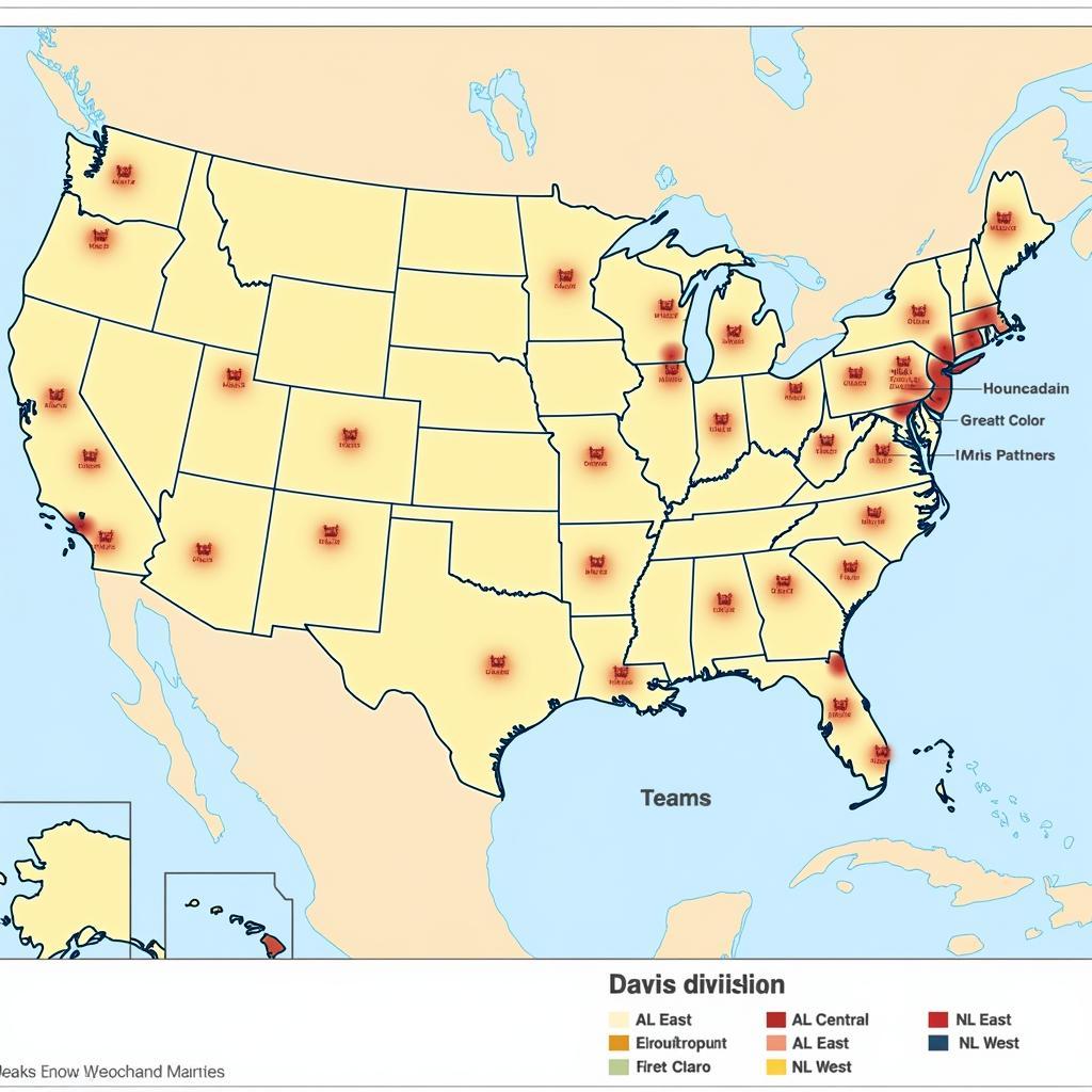 Map of MLB Teams by Division