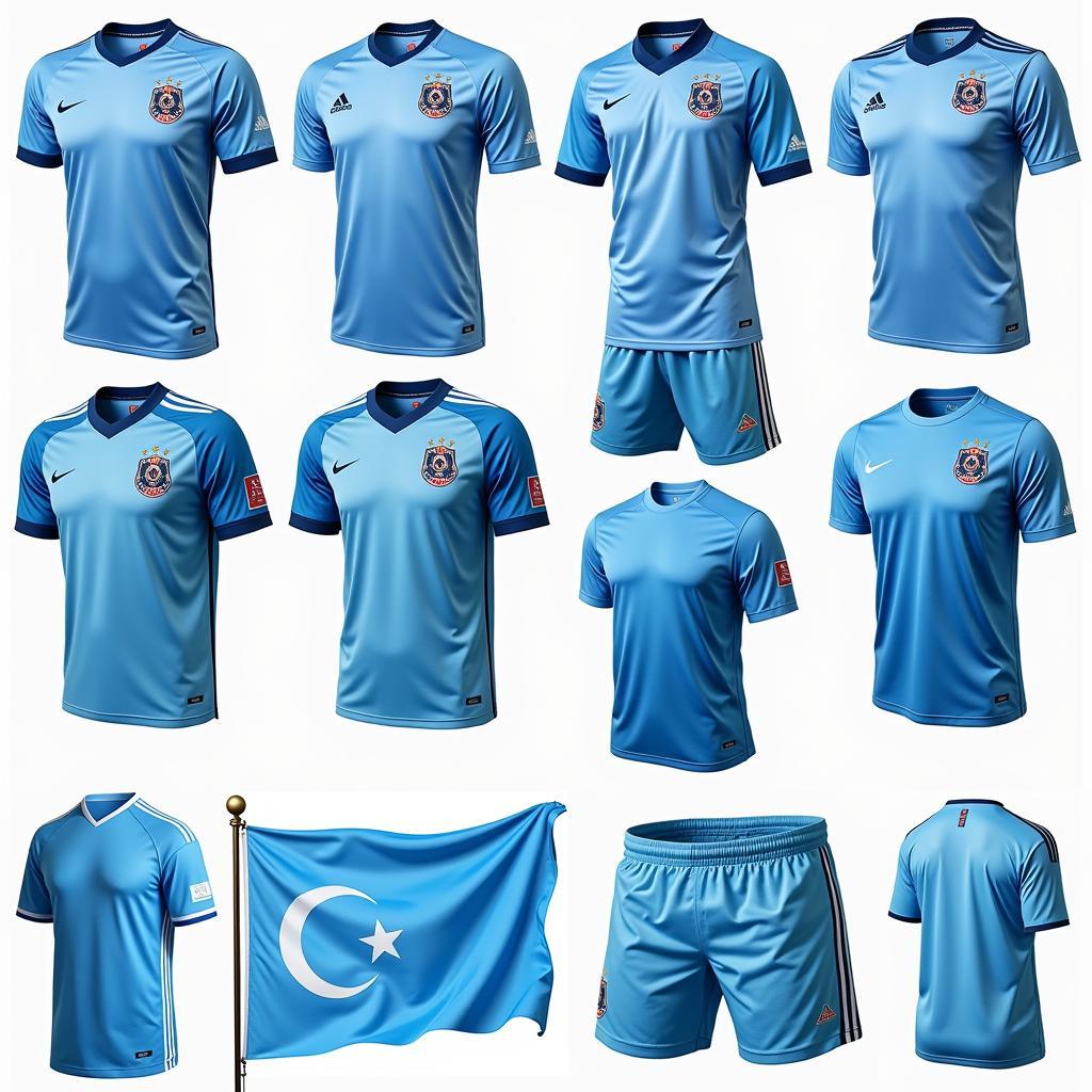 Modern Besiktas Light Blue Cheer Uniforms