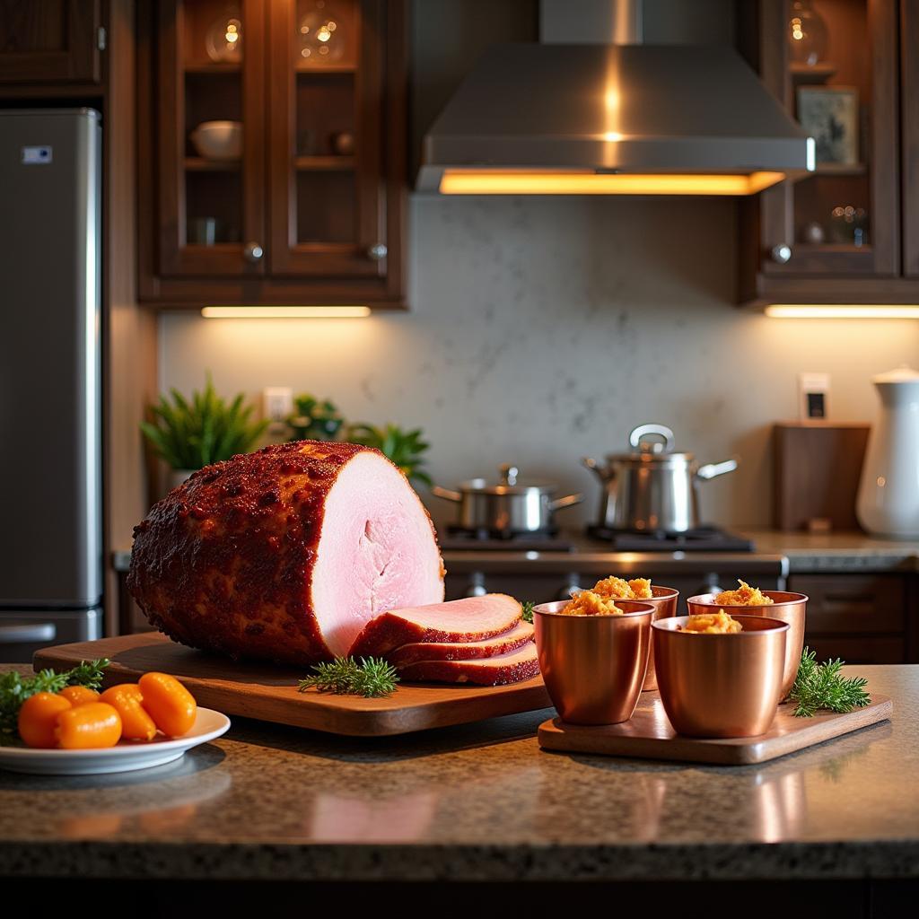 Modern Kitchen Preparing Chicago Ham