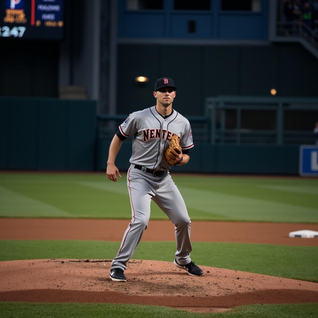 Modern MLB Closer Preparing to Pitch