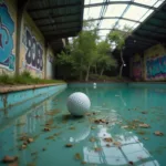 Molitor Golf Ball in Abandoned Pool