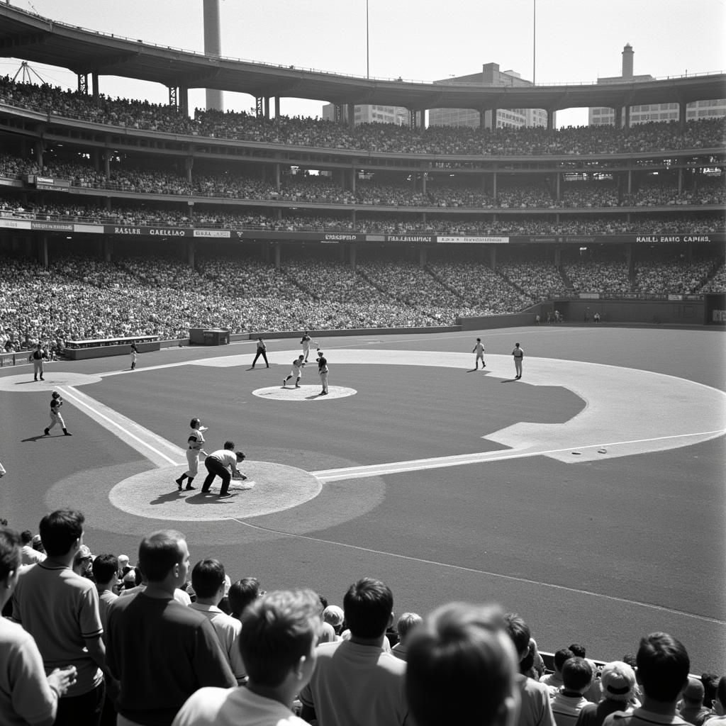 Montreal Expos playing at Olympic Stadium