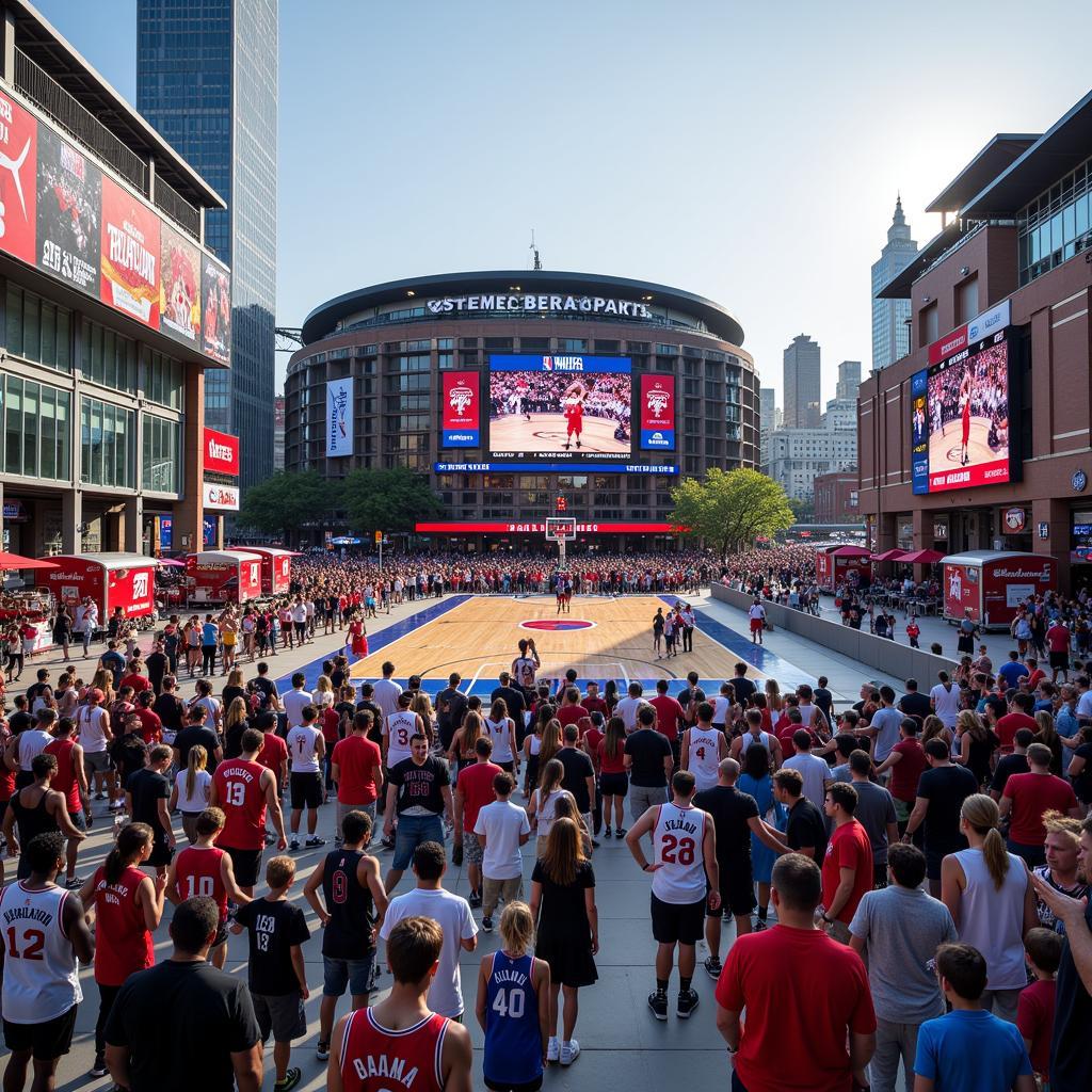 NBA Arena Exterior and Fan Experience