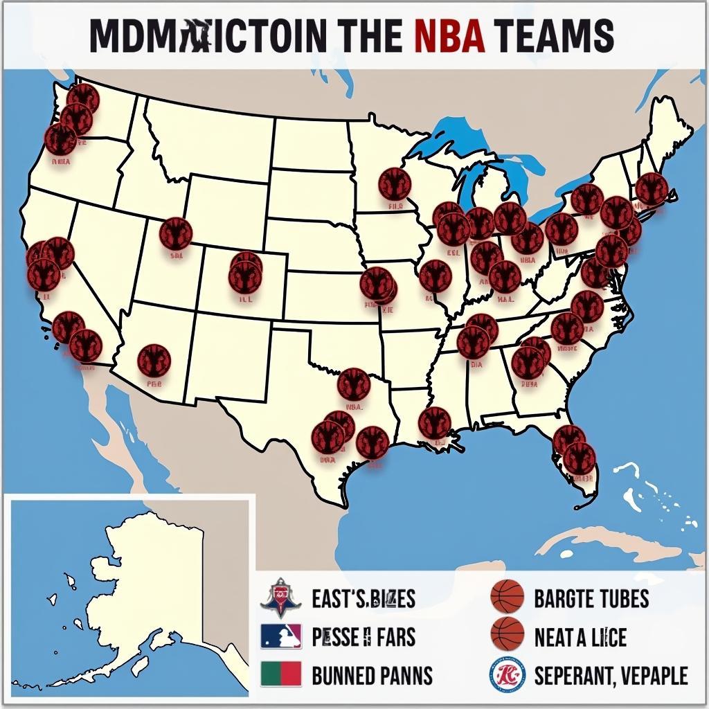 NBA East and West Conference Map