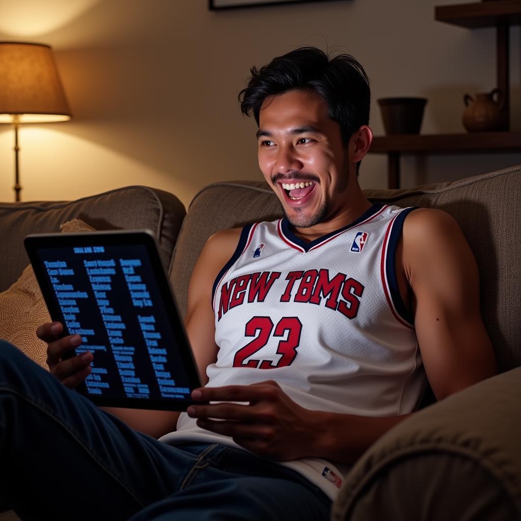 NBA Fan Checking Alphabetical List