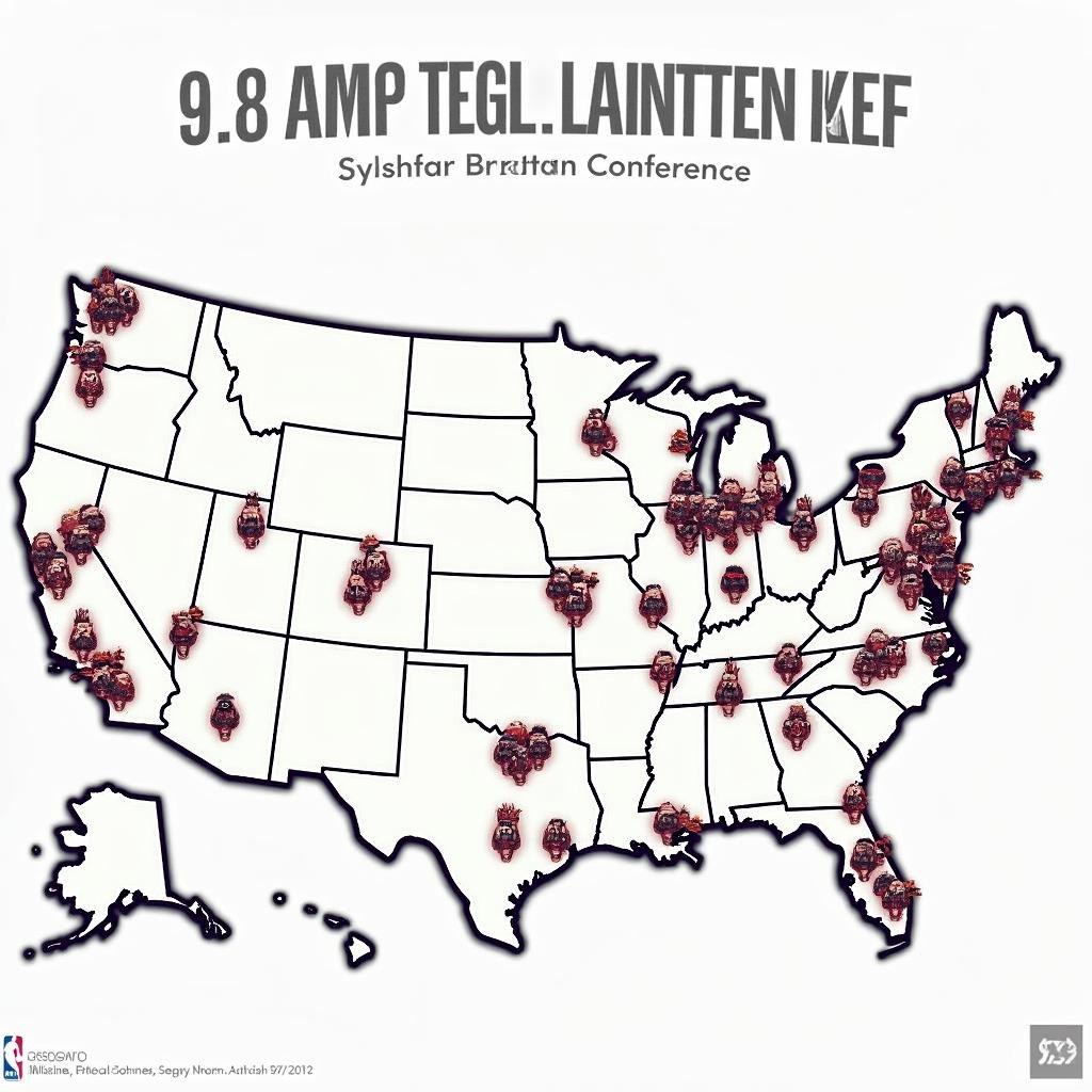 NBA Western Conference Map Showing Team Locations