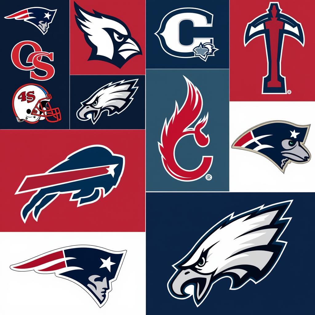 Logos of the NFL AFC South Teams: Houston Texans, Indianapolis Colts, Jacksonville Jaguars, Tennessee Titans