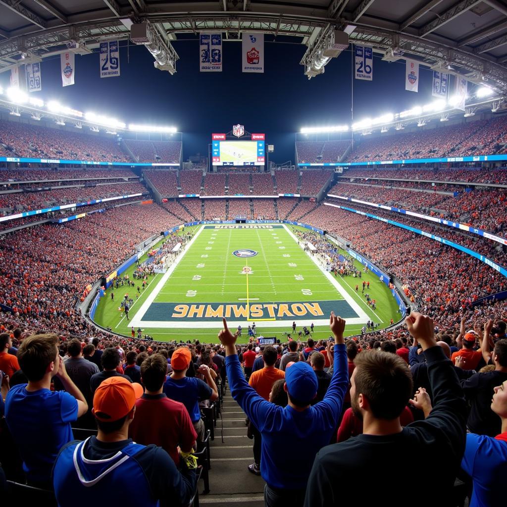 NFL Fans Celebrating in a Stadium