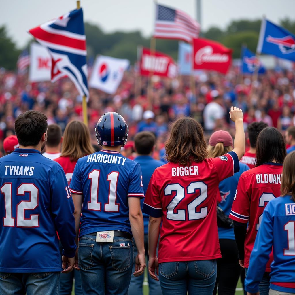 NFL Fans Displaying Team Logos: A Symbol of Pride and Belonging