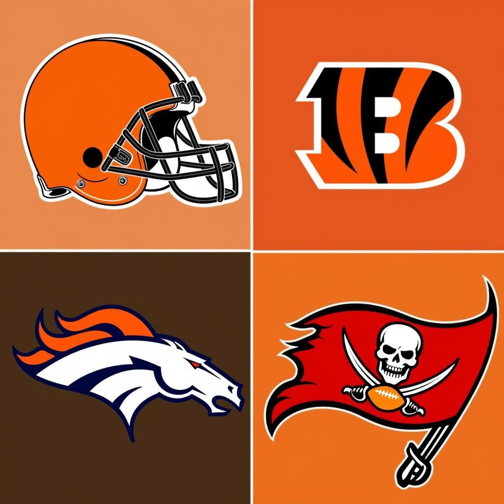 NFL Orange Logos Comparison