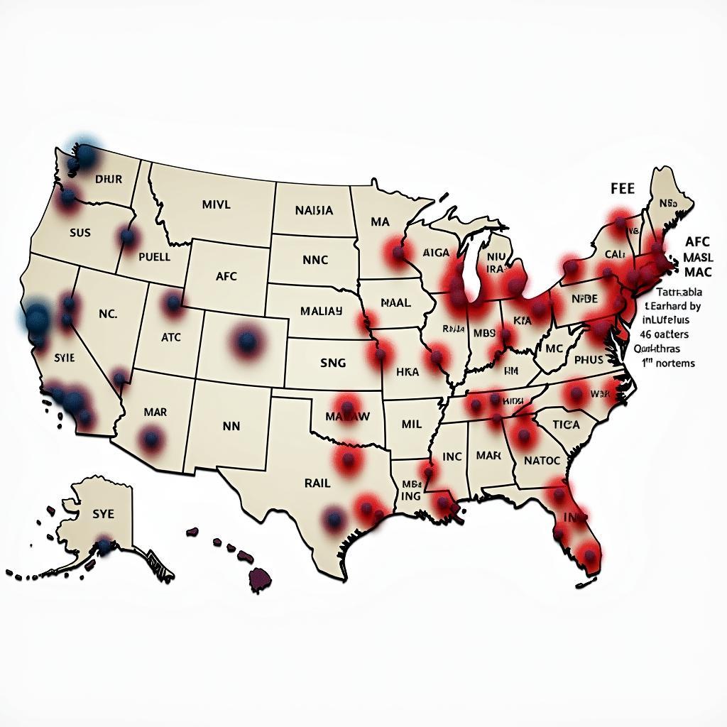 NFL Team Locations Map: AFC and NFC Divisions