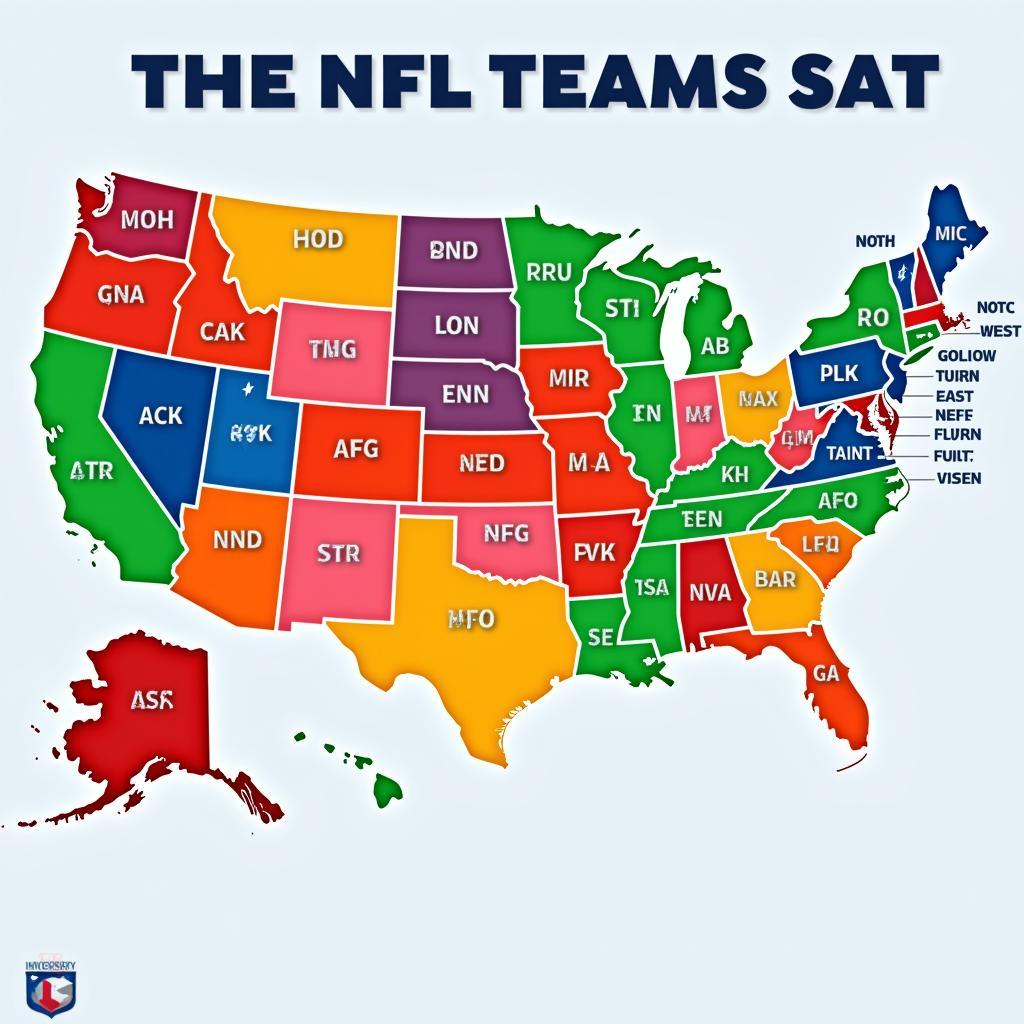 NFL Teams Map by Divisions