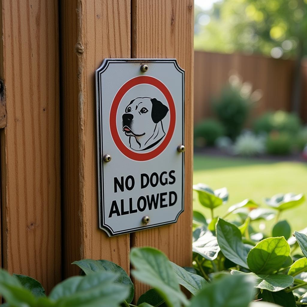 No Dogs Allowed Fence Sign