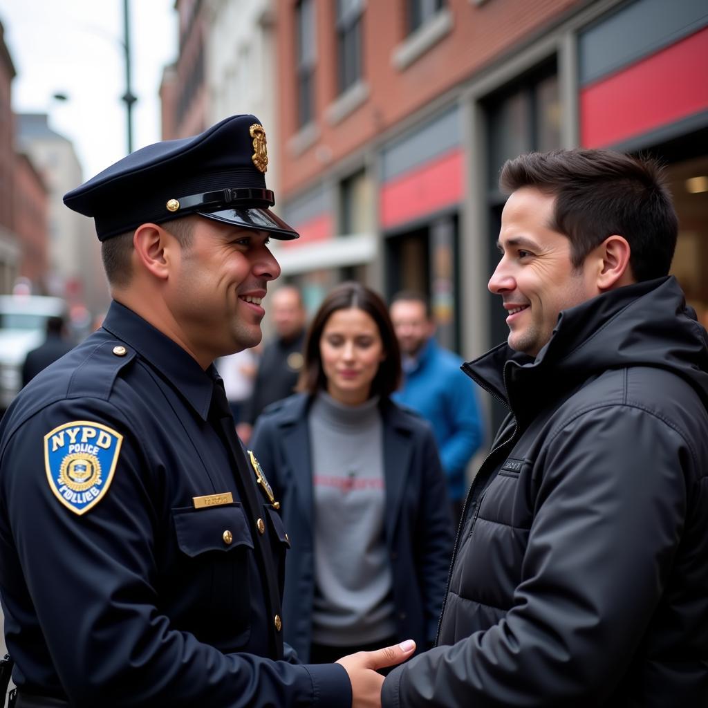 NYPD Police Officer Interacting with the Community