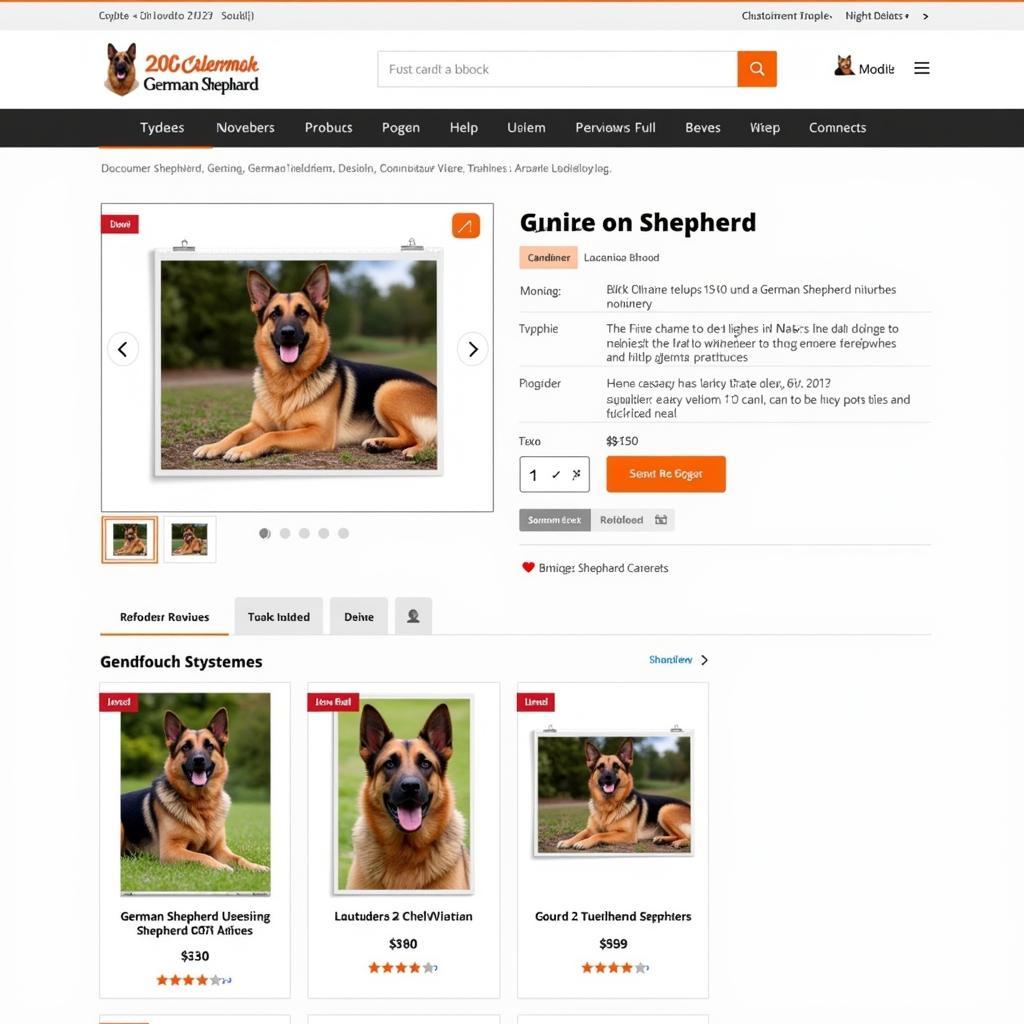 Online German Shepherd Calendar Shopping