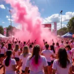 Celebrating at the Finish Festival of the Panama City Color Run