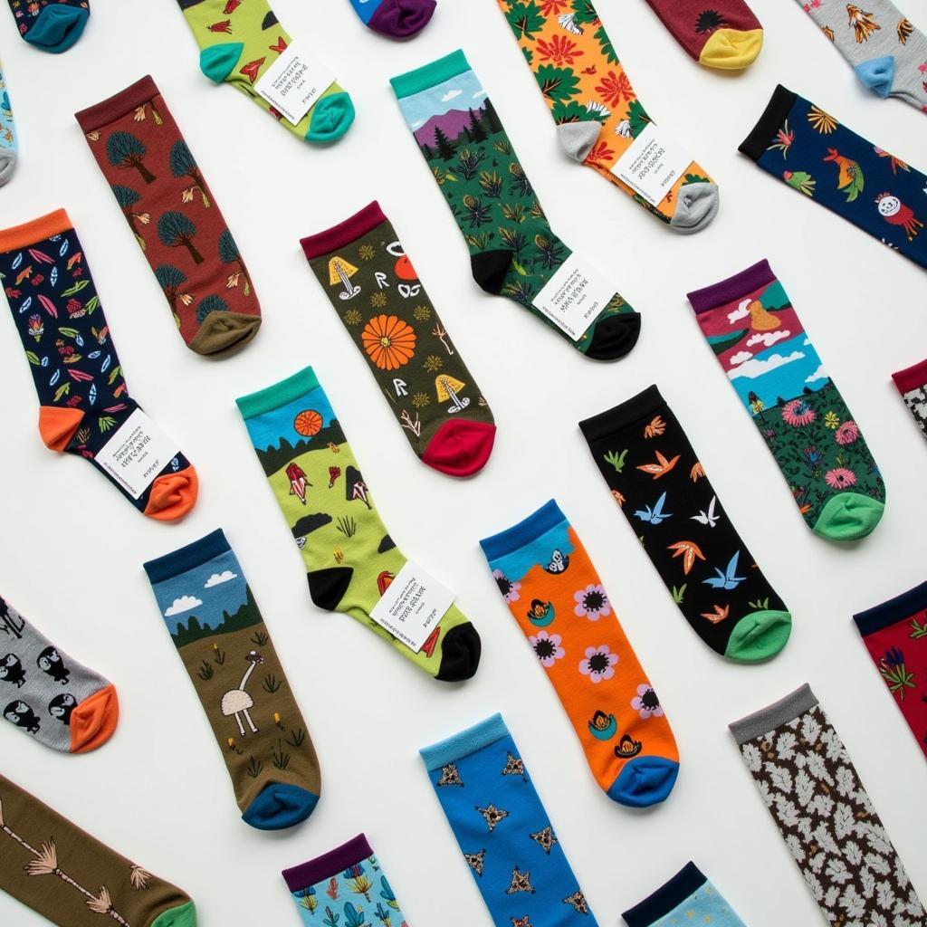 Variety of parks and rec sock designs