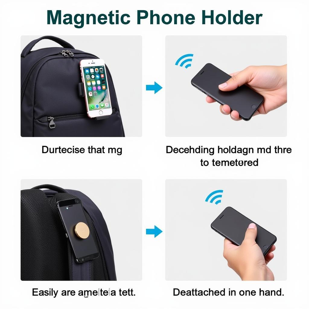 Phone Holder Backpack Magnetic Mount