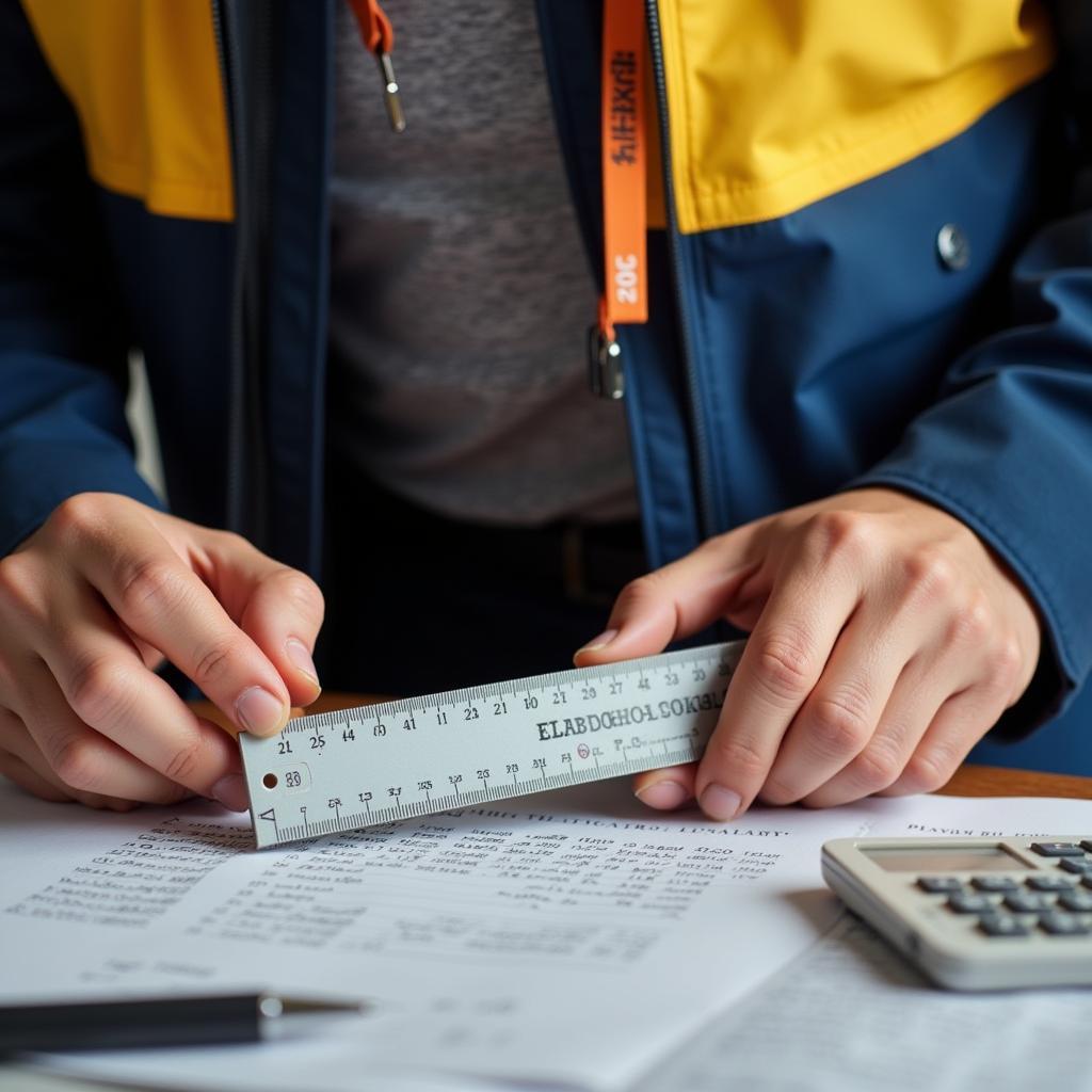 Engineer Using a Pickett Slide Rule