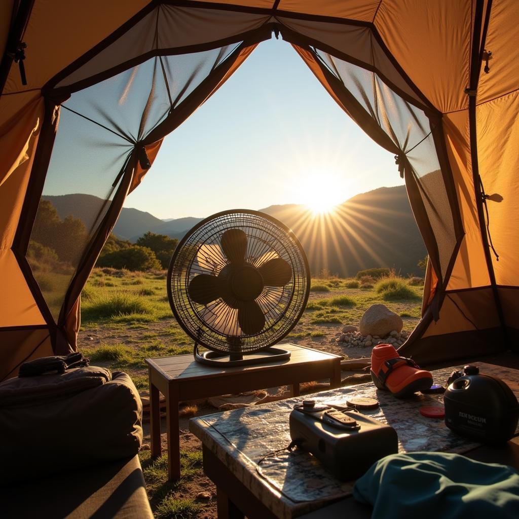 Portable Solar Fan for Camping