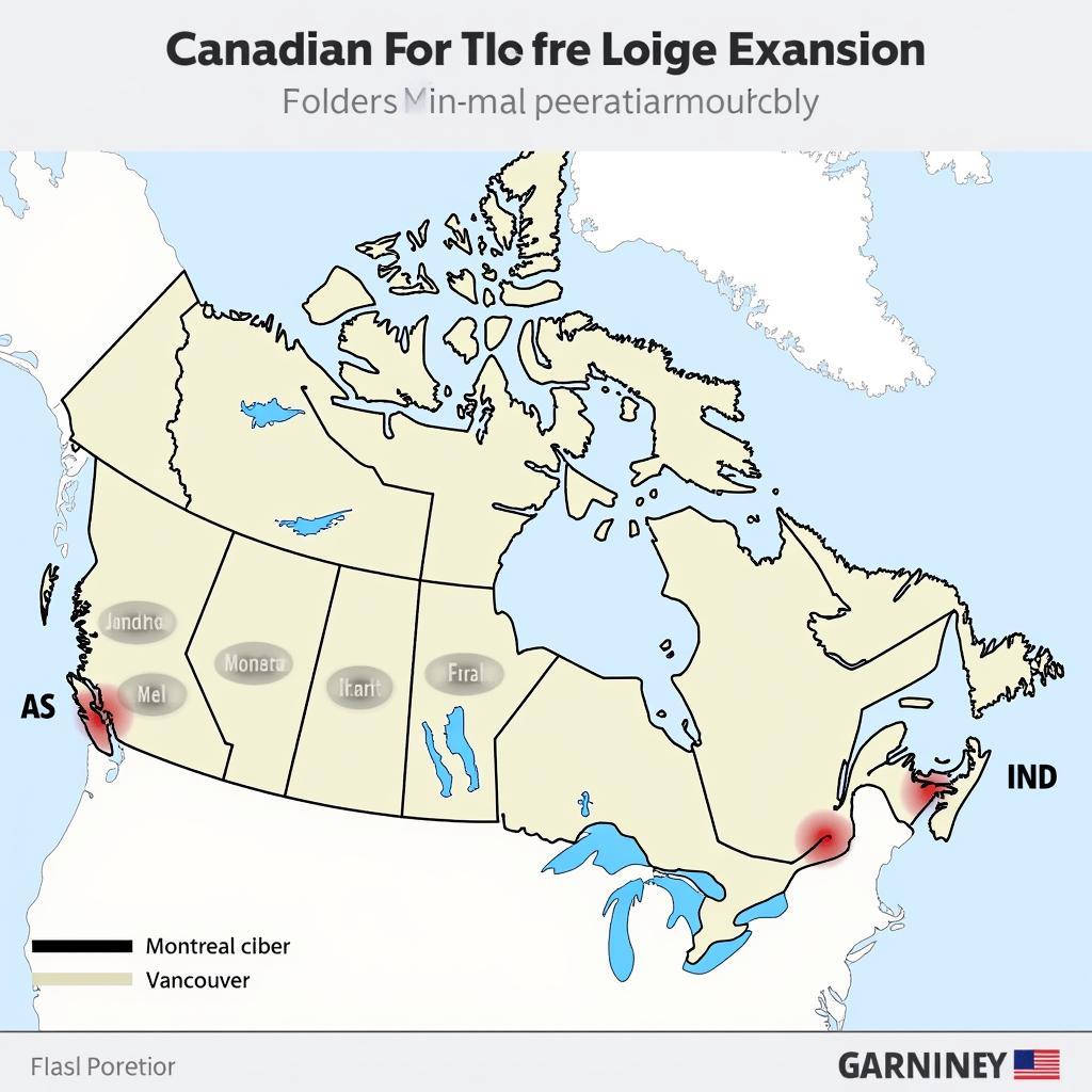 Map of potential Canadian MLB cities