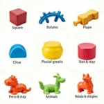 Various Colors and Shapes of Press and Stay Sensory Blocks