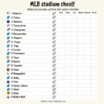 Printable MLB Stadiums Checklist